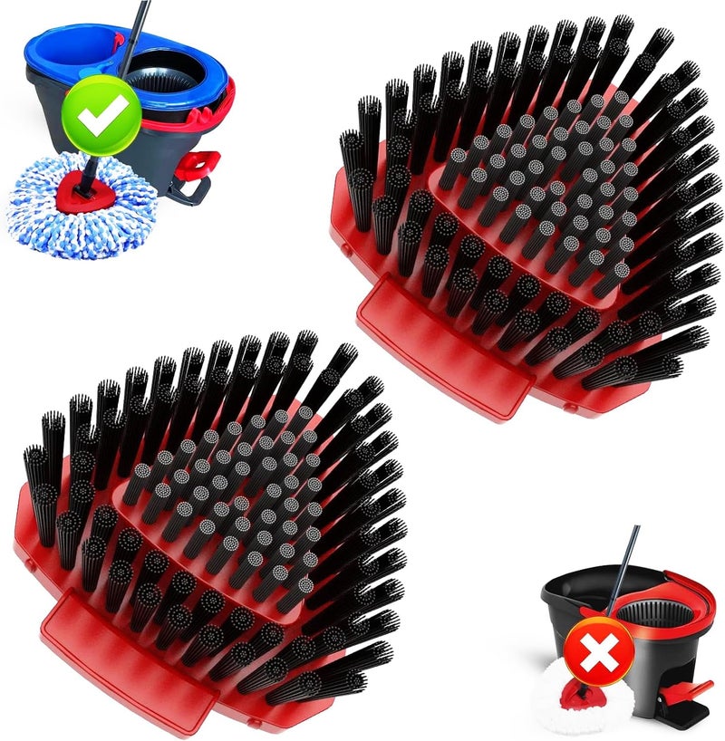 Fatmass 2 Pack Upgraded Spin Mop Replace Scrub Mop Brush Compatible with O Cedar 2 Tank RinseClean, Great for Kitchen, Deck, Bathroom and Shower Floor Scrubber - Image 1